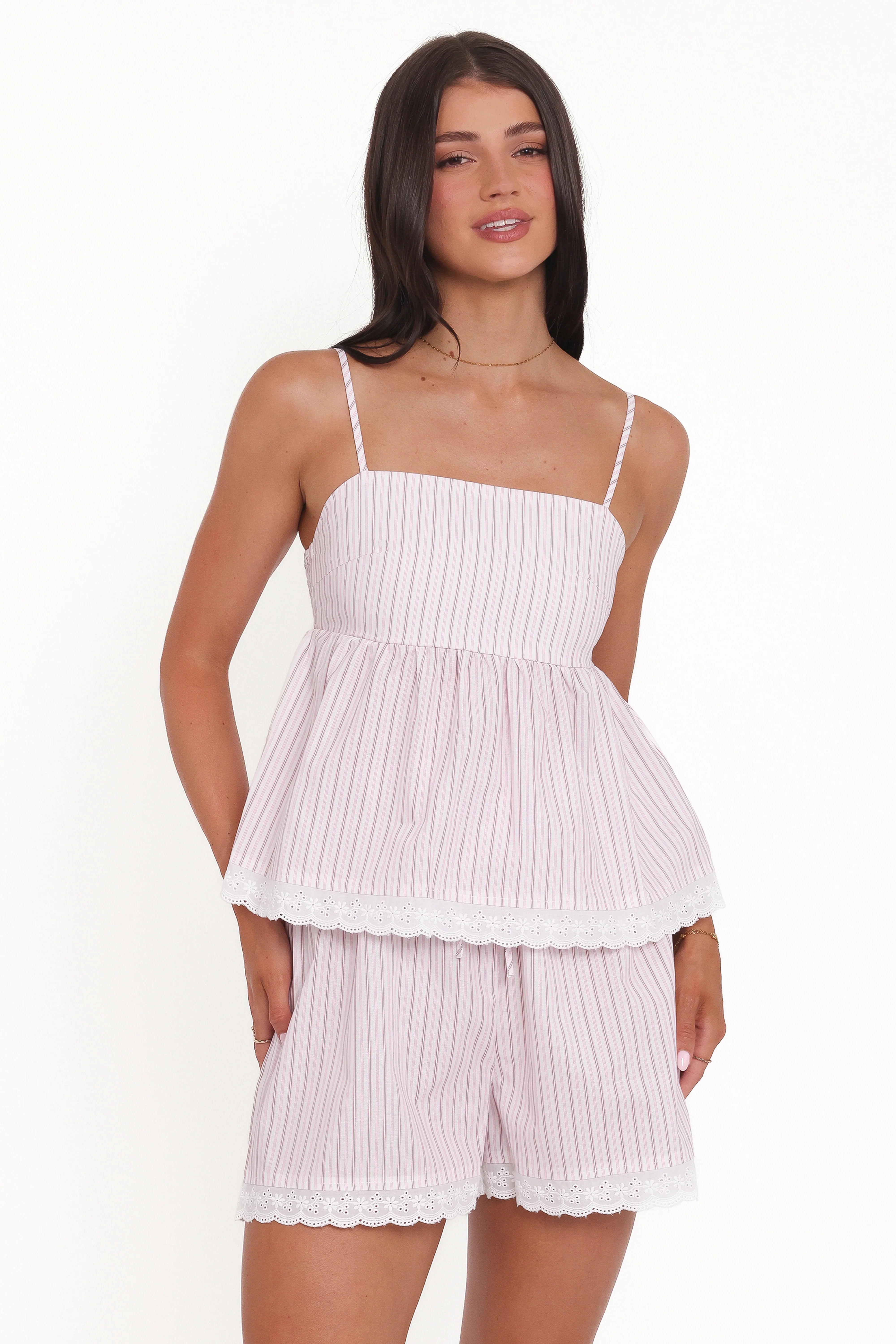 Bridie Short Set Pink Stripe
