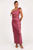 Selma Off Shoulder Maxi Dress Dark Rose