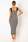 Ledger Midi Dress Navy Stripe