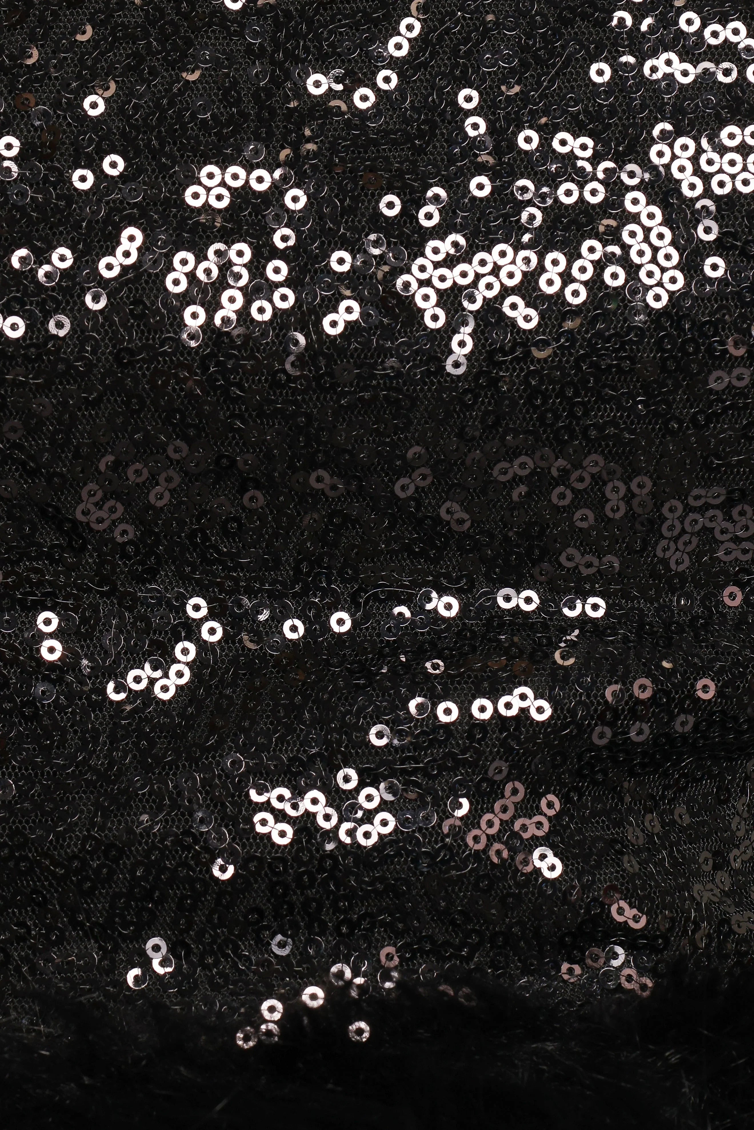 Della Sequin Halter Top Black