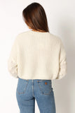 Catalina Polka Dot Texture Knit Sweater Ivory