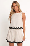 Katy Short Set Cream Black