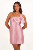Veve One Shoulder Mini Dress Poppy Pink