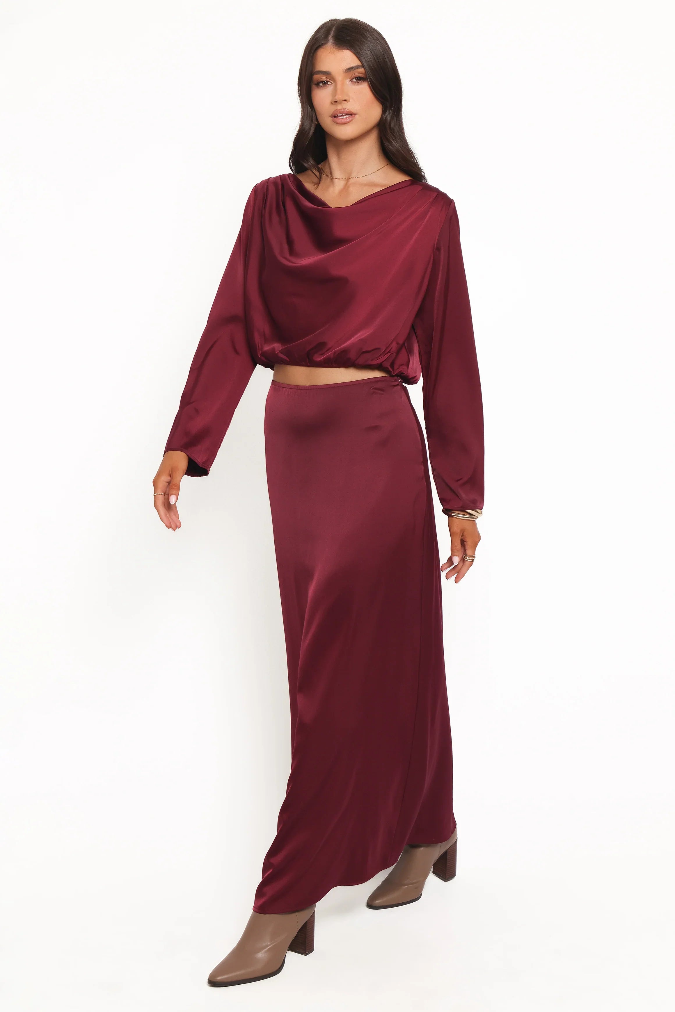 Catherine Skirt Set Burgundy