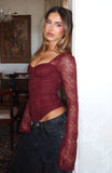 Midnight Rose Long Sleeve Bustier Wine