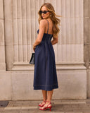Vionetta Corset Bodice Denim Midi Dress