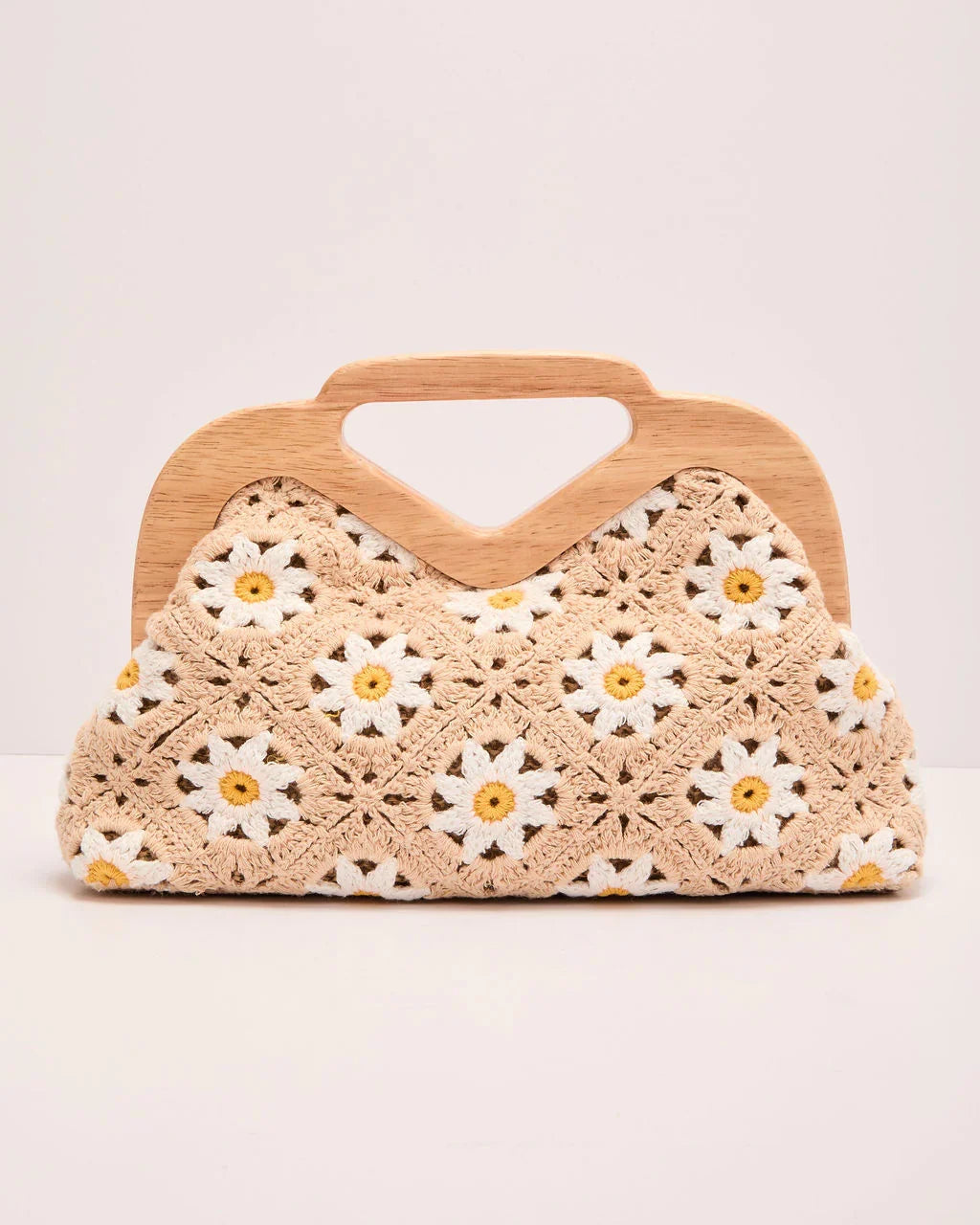 Sunspun Muse Woven Floral Clutch