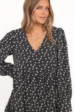 Frankie Long Sleeve Mini Dress Black Floral