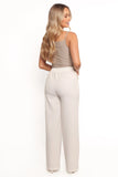 Cinch Wide Leg Crepe Pant White