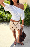 Dazzle Darling Mini Skirt Cream Chocolate Polka Dot