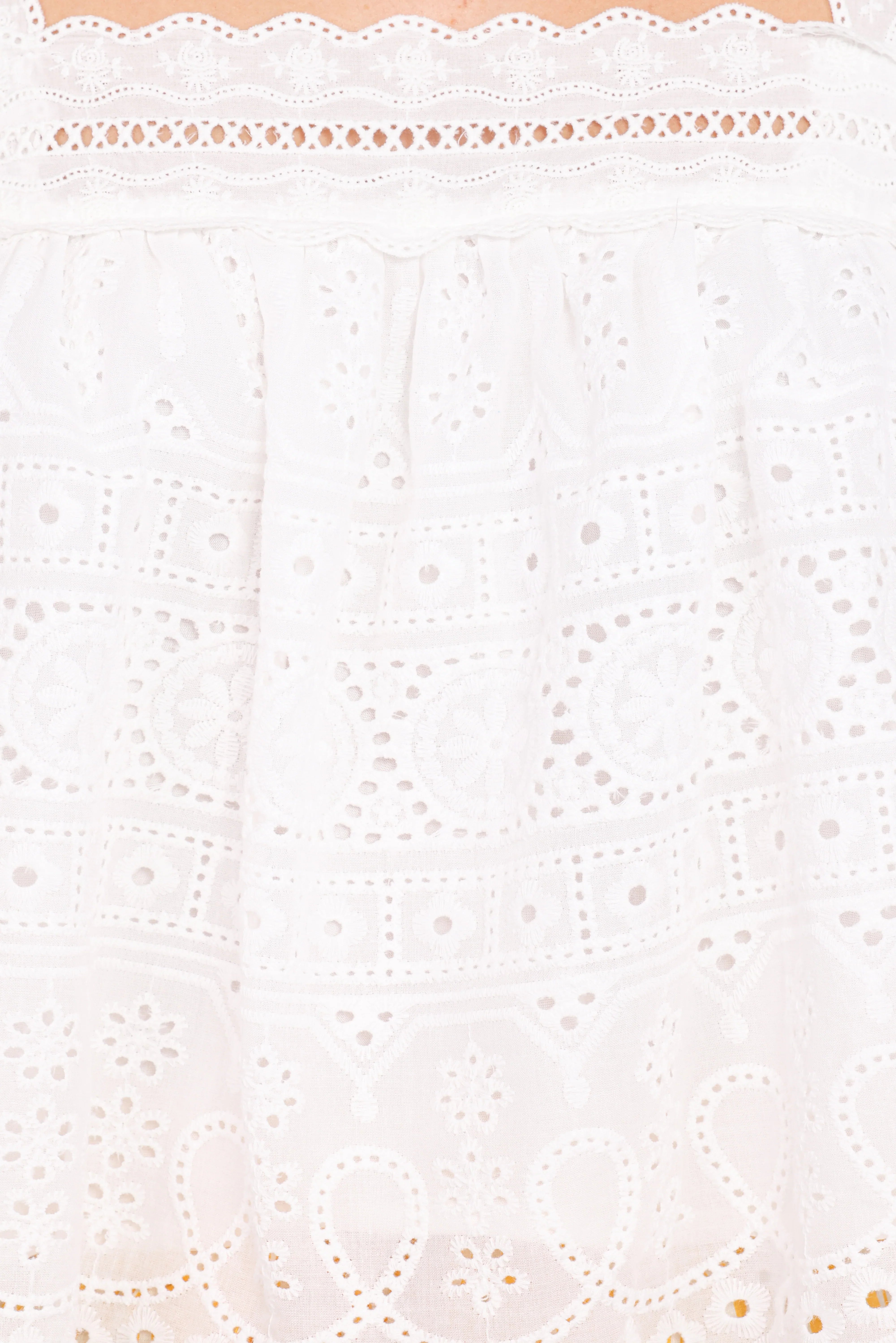 Aideen Eyelet Top White
