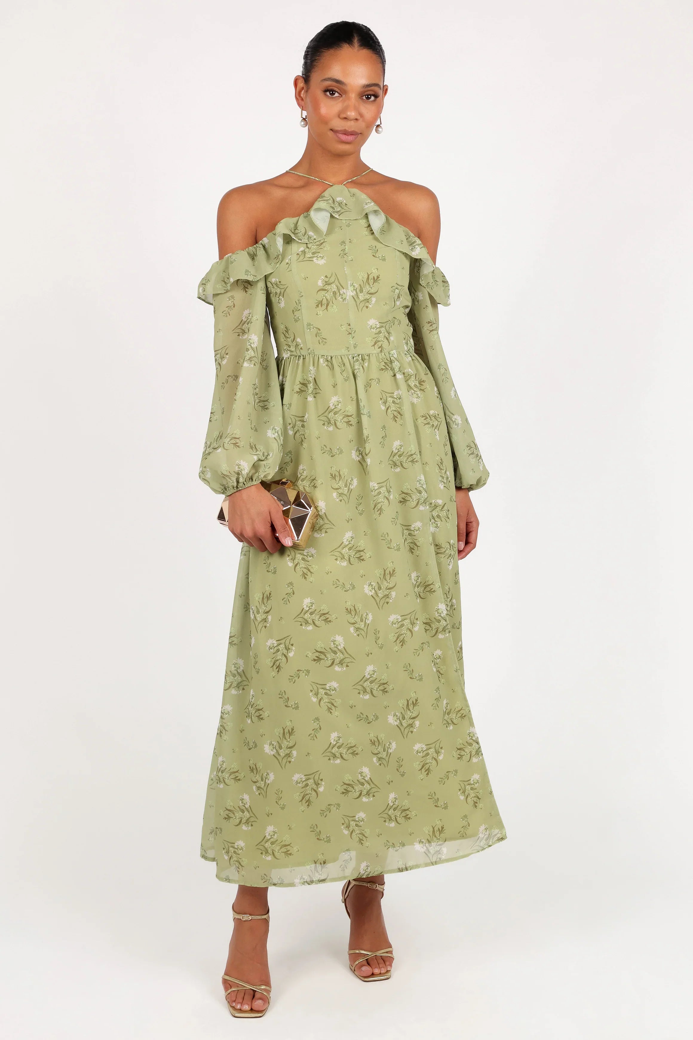 Alina Maxi Dress Sage Botanica