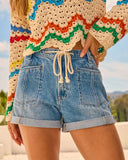Tarelle Stretch High Rise Cuffed Shorts