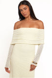 Wilma Off Shoulder Dress Butter Yellow