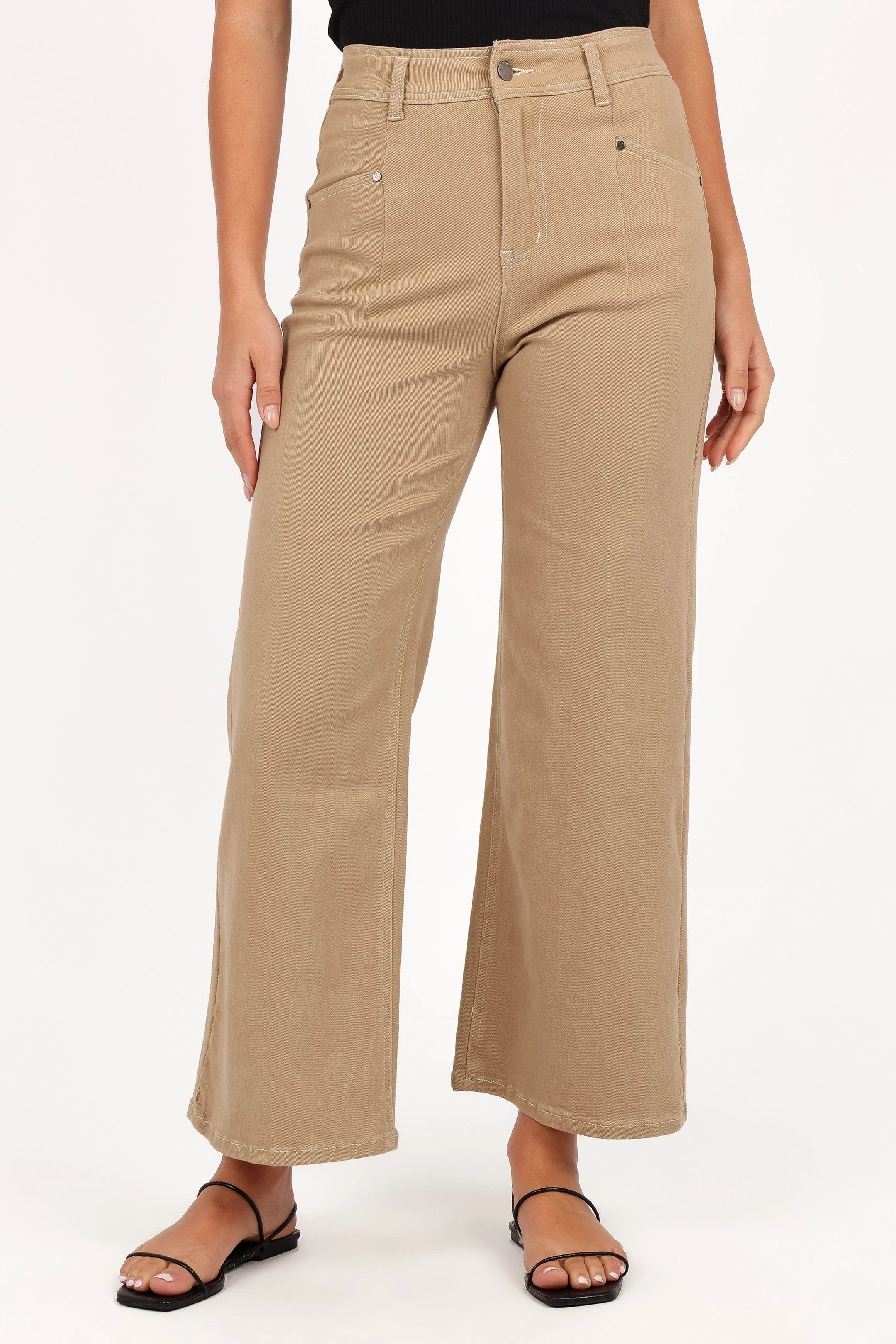Parson Wide Leg Pant Taupe