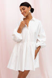 Daisy Long Sleeve Mini Dress White