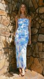 Aimee Strapless Top Ocean Bloom