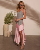 Wanderlust Contrast Stripe Panel Slip Dress