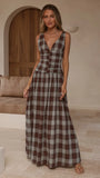 Sanya Maxi Dress Chocolate Check