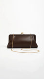 Clip Top Soft Rectangle Clutch Chocolate