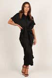 Stefan Wrap Front Midi Dress Black