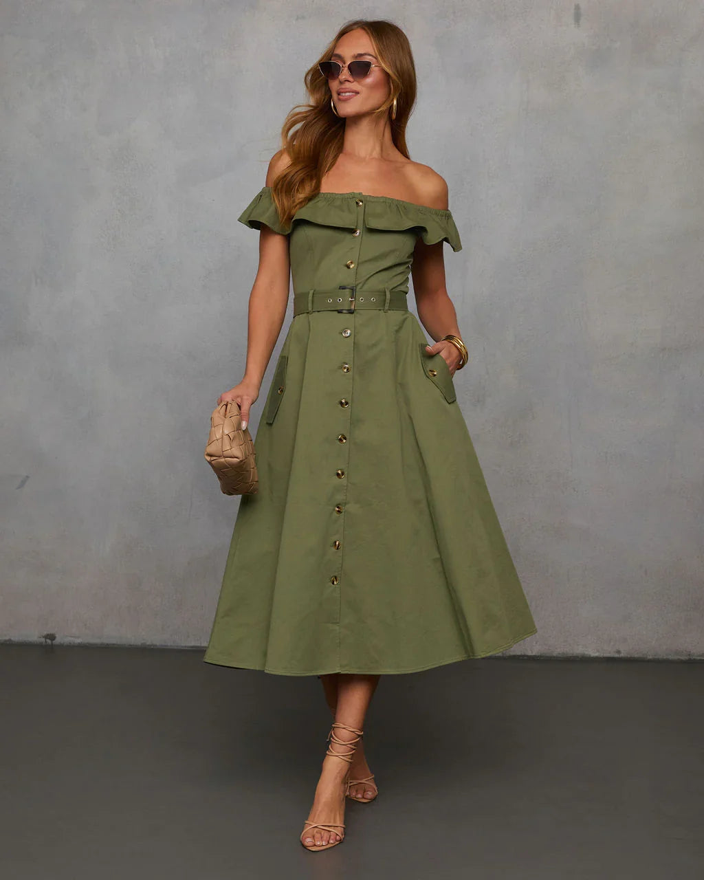 Maryanne Belted Utility Midi Dress