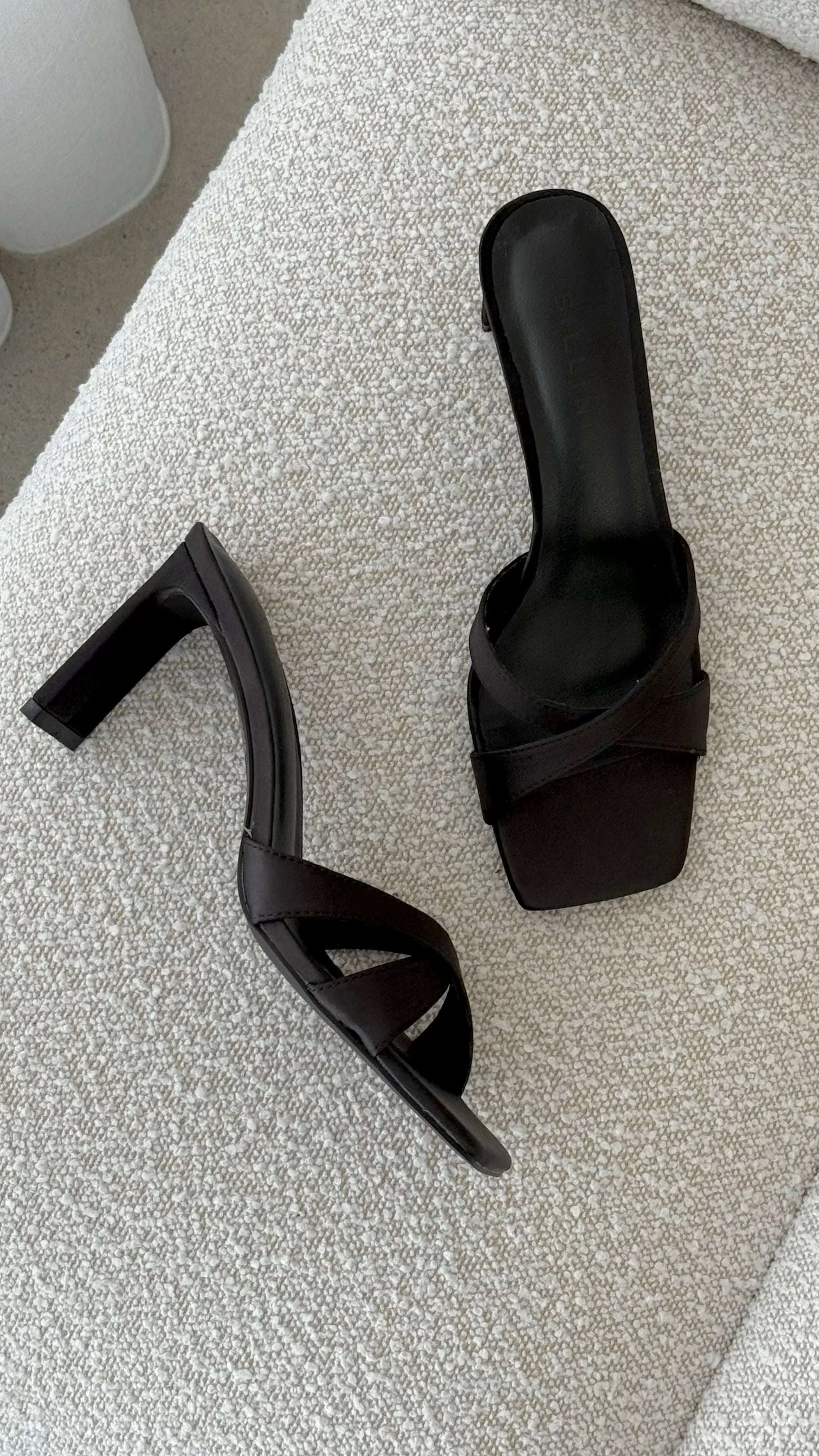 Kelsie Heels Black Satin