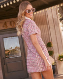 Dara Contrast Collar Tweed Mini Dress
