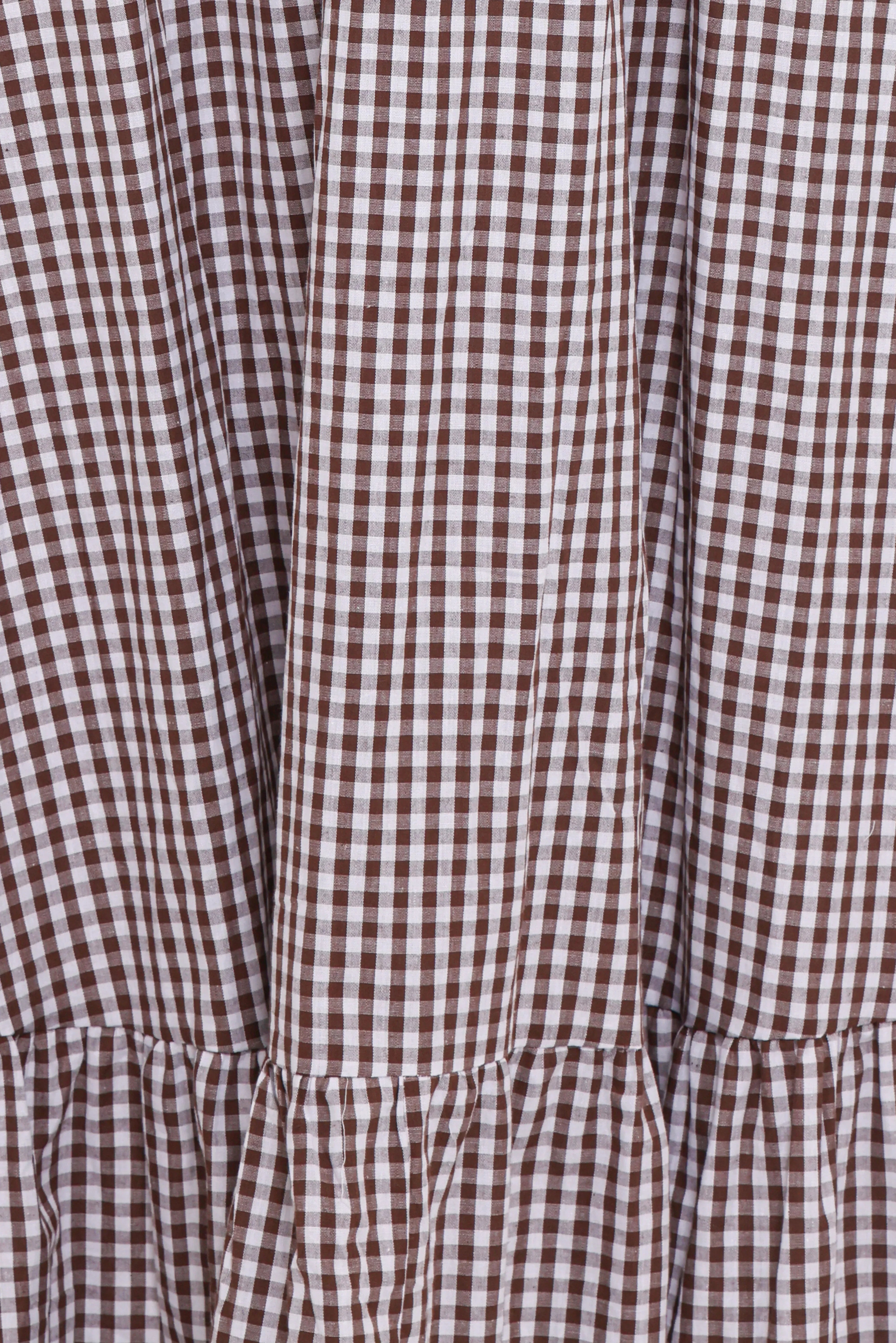 Reid Maxi Dress Brown Gingham