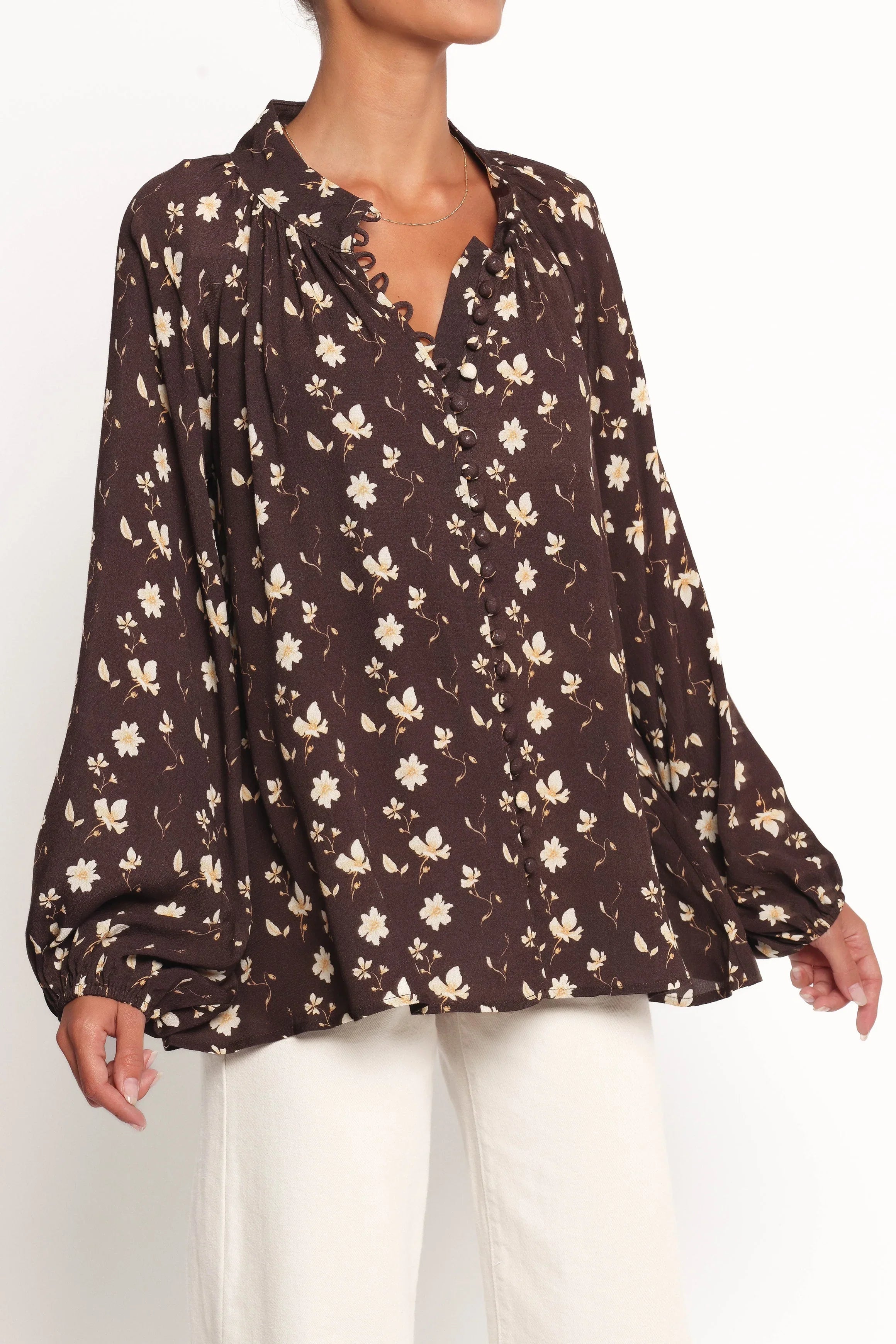 Marni Top Brown Ditsy