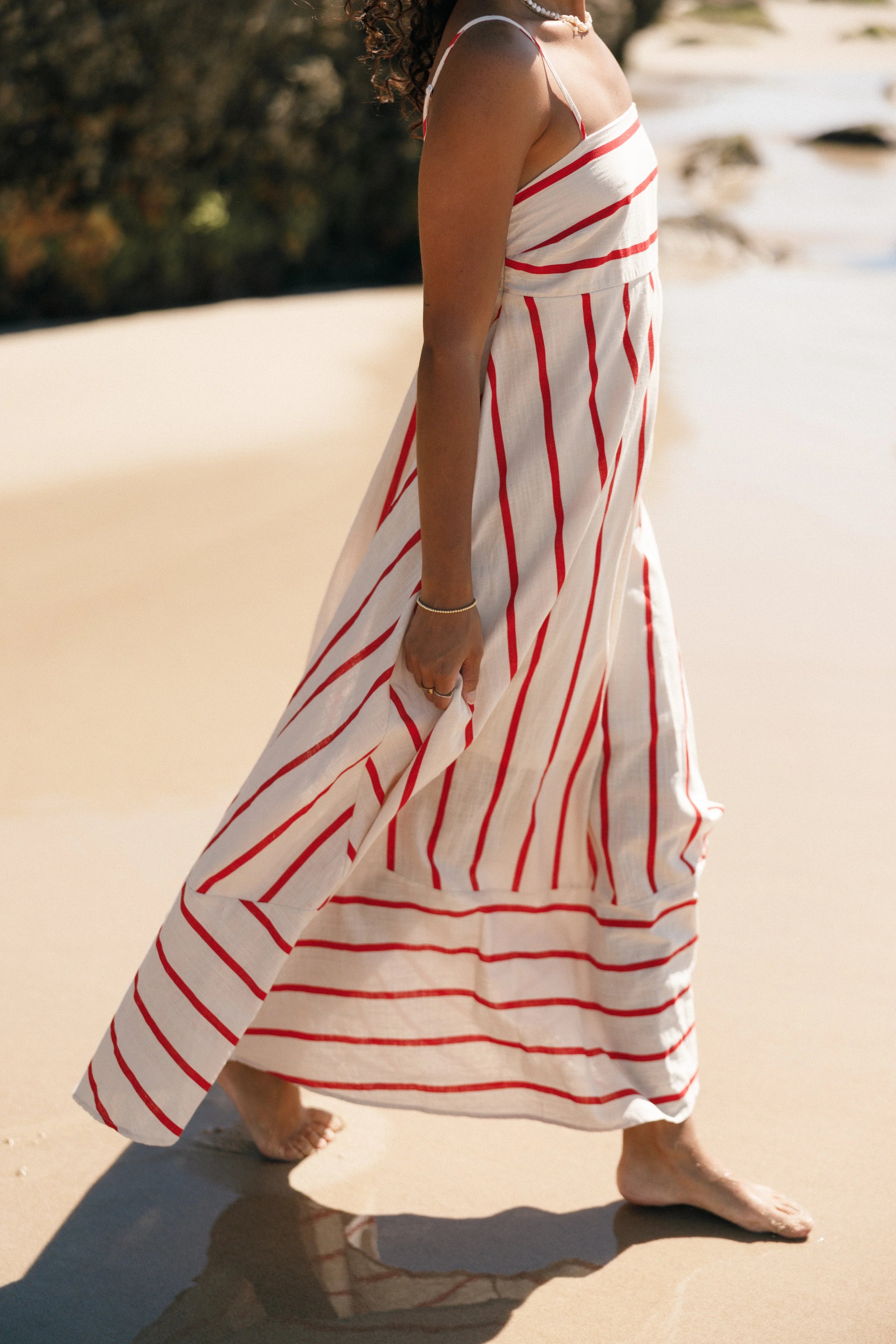 Brea Maxi Dress Cream Stripe