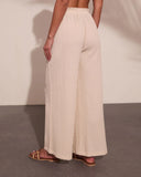 Leelie Drawstring Scrunch Knit Wide Leg Pants
