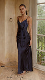 Yasmeen Tie Front Maxi Dress Navy