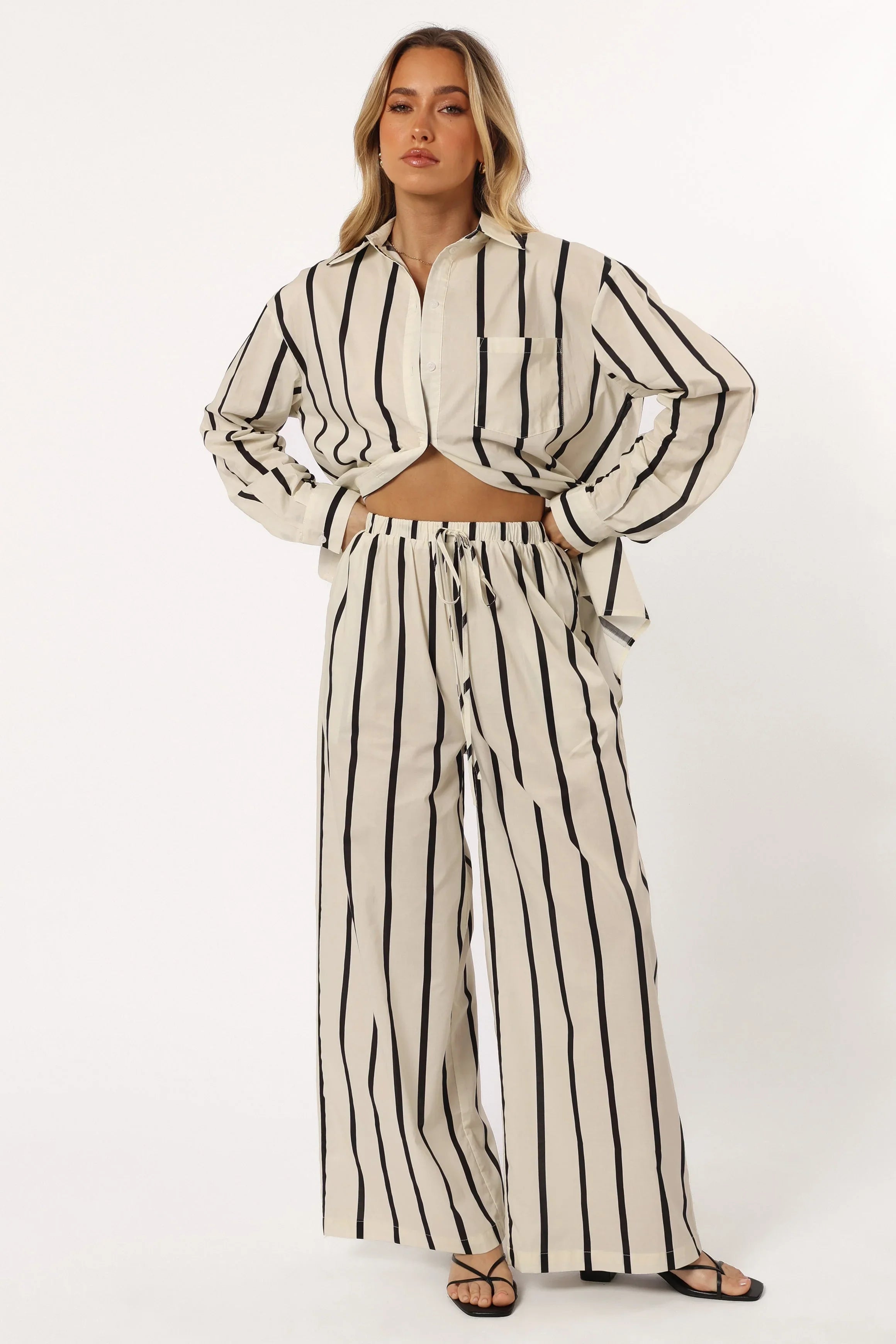 Silvia Button Down Shirt Cream Stripe