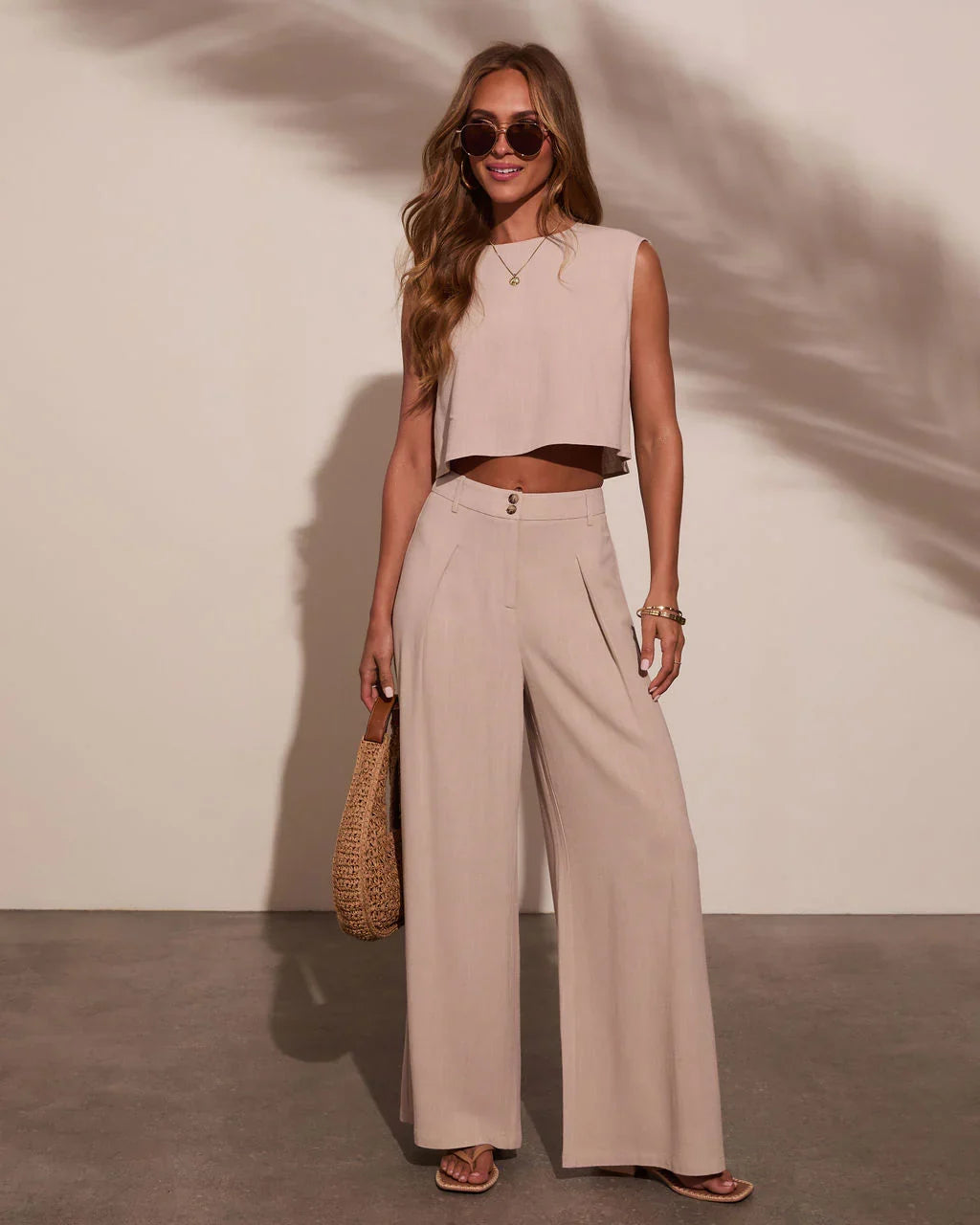 Carissa Pleated Linen Trousers