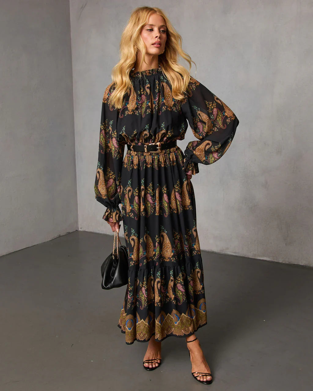 Silent Rue Printed Maxi Dress
