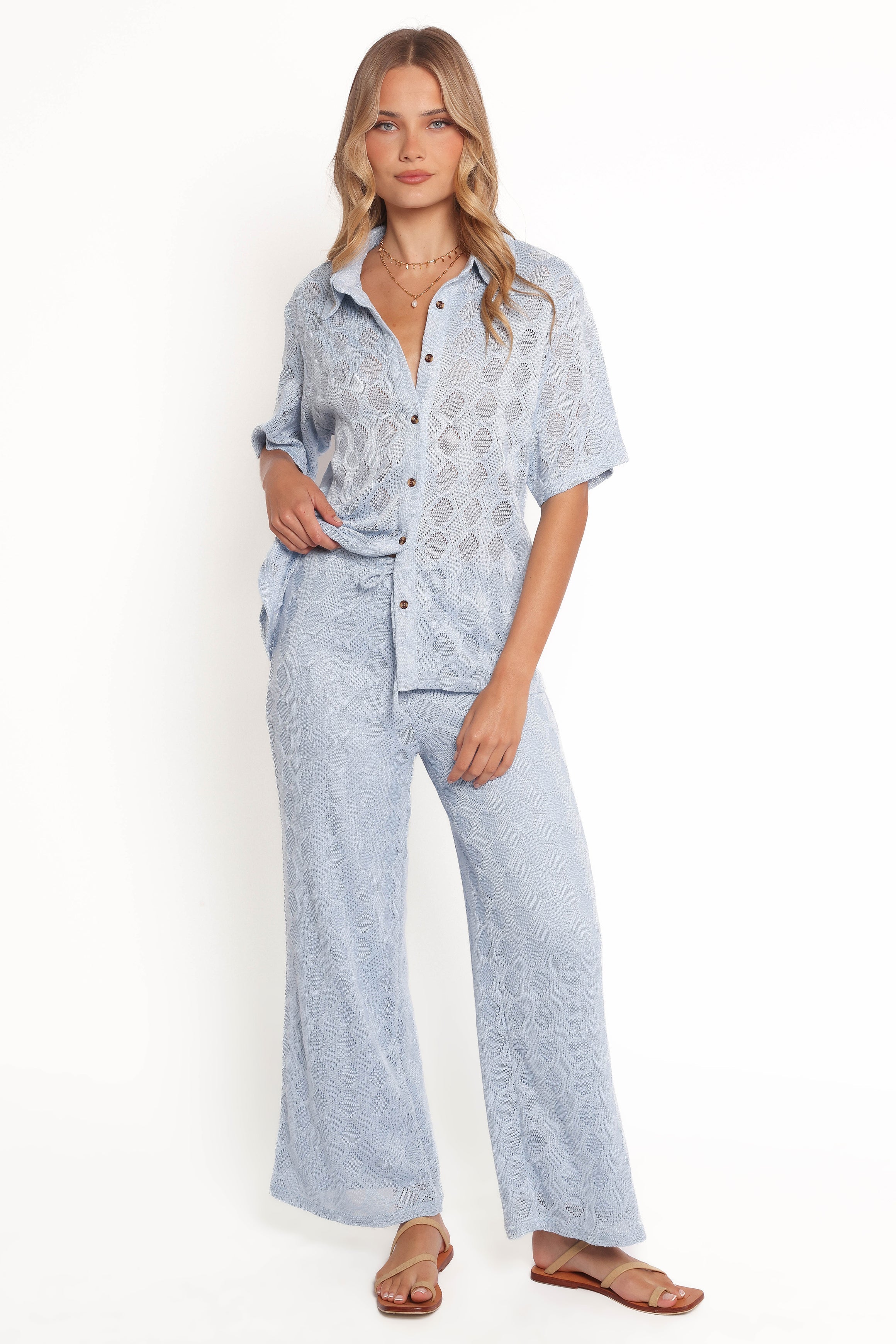 Cora Knit Shirt Blue