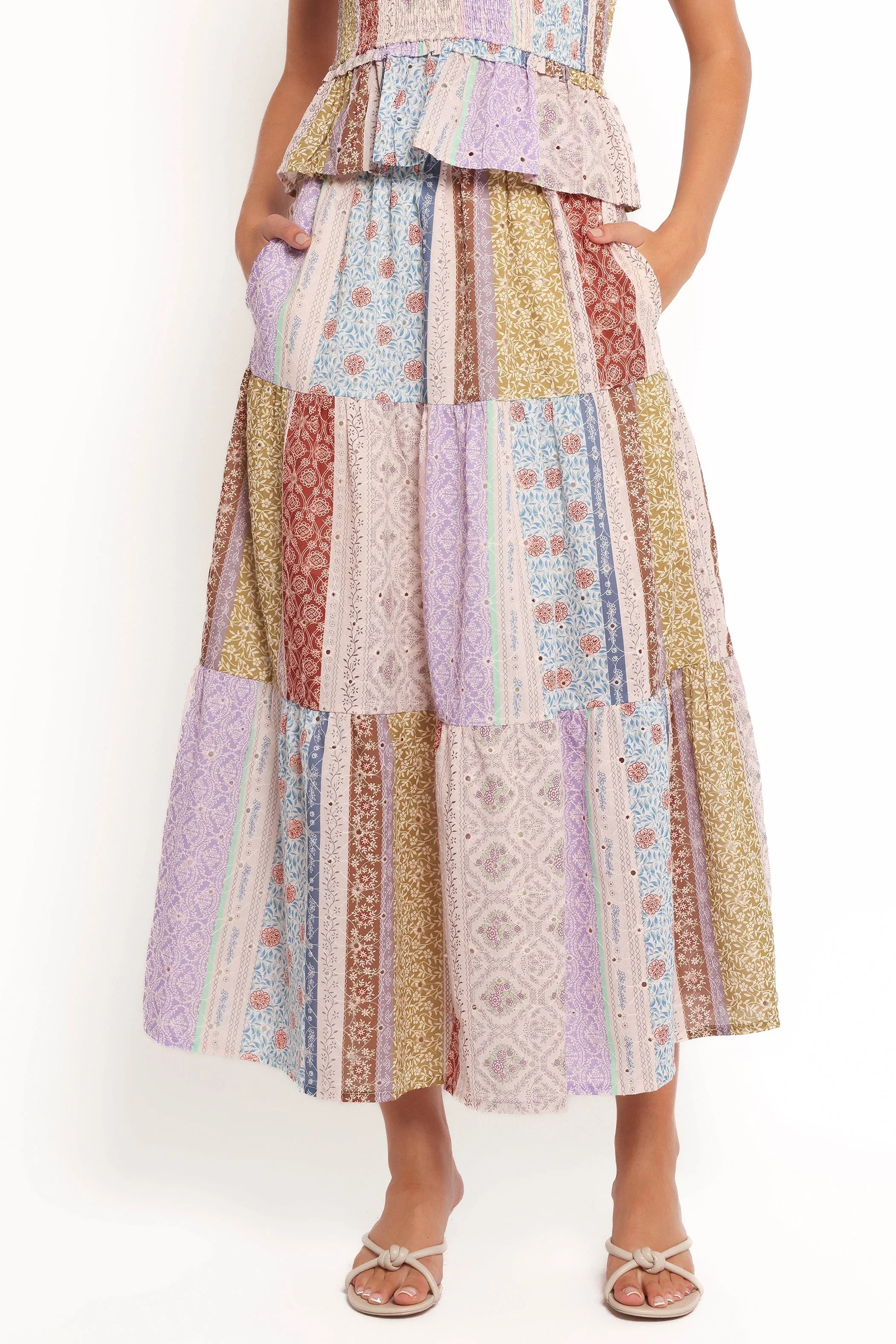 Petai Patchwork Maxi Skirt Botanic Multi