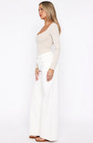 Just My Type Mid Rise Wide Leg Jeans Off White