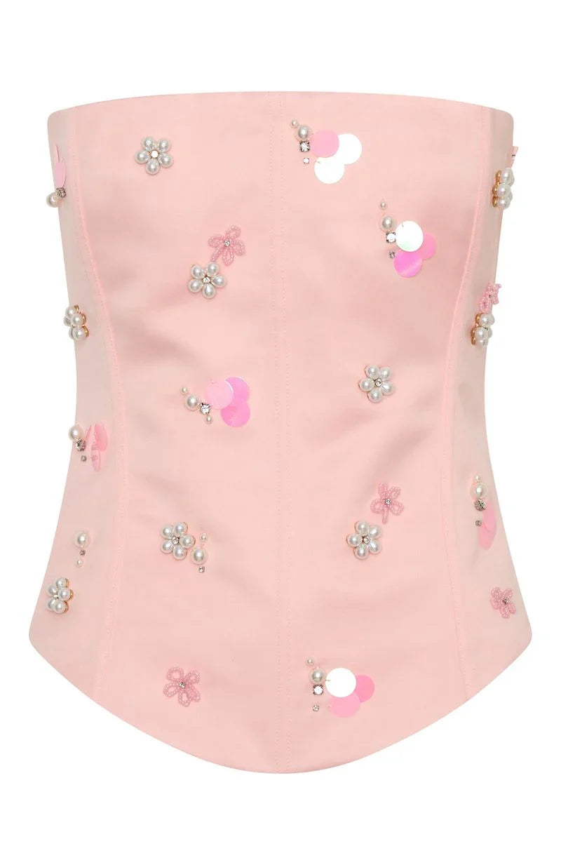 Summer Love Strapless Bustier Baby Pink