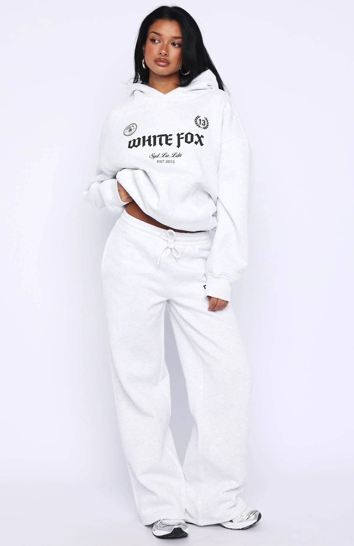 Vibe Too High Wide Leg Sweatpants Grey Marle