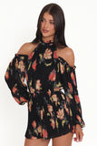 Hillary Romper Black Floral