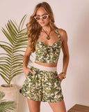 Moonlit Palms Abstract Halter Top