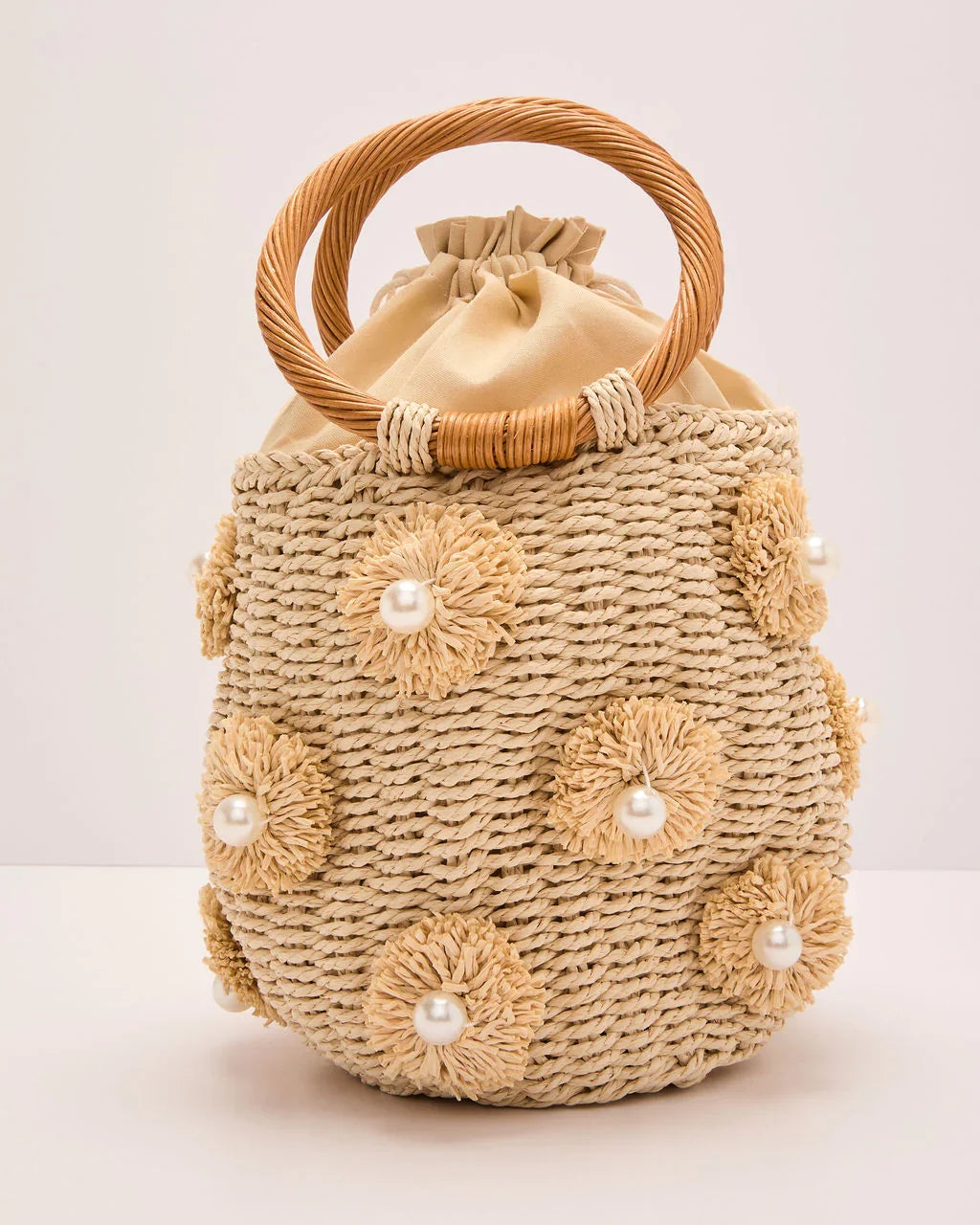 Davena Woven Crochet Top Handle Bag