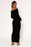 Archie Off the Shoulder Midi Dress Black
