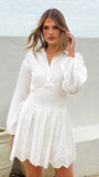 Brittney Long Sleeve Mini Dress White