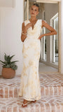 Nikova Maxi Dress Yellow Embroidery