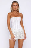 Sweetest Escape Embellished Mini Skirt White