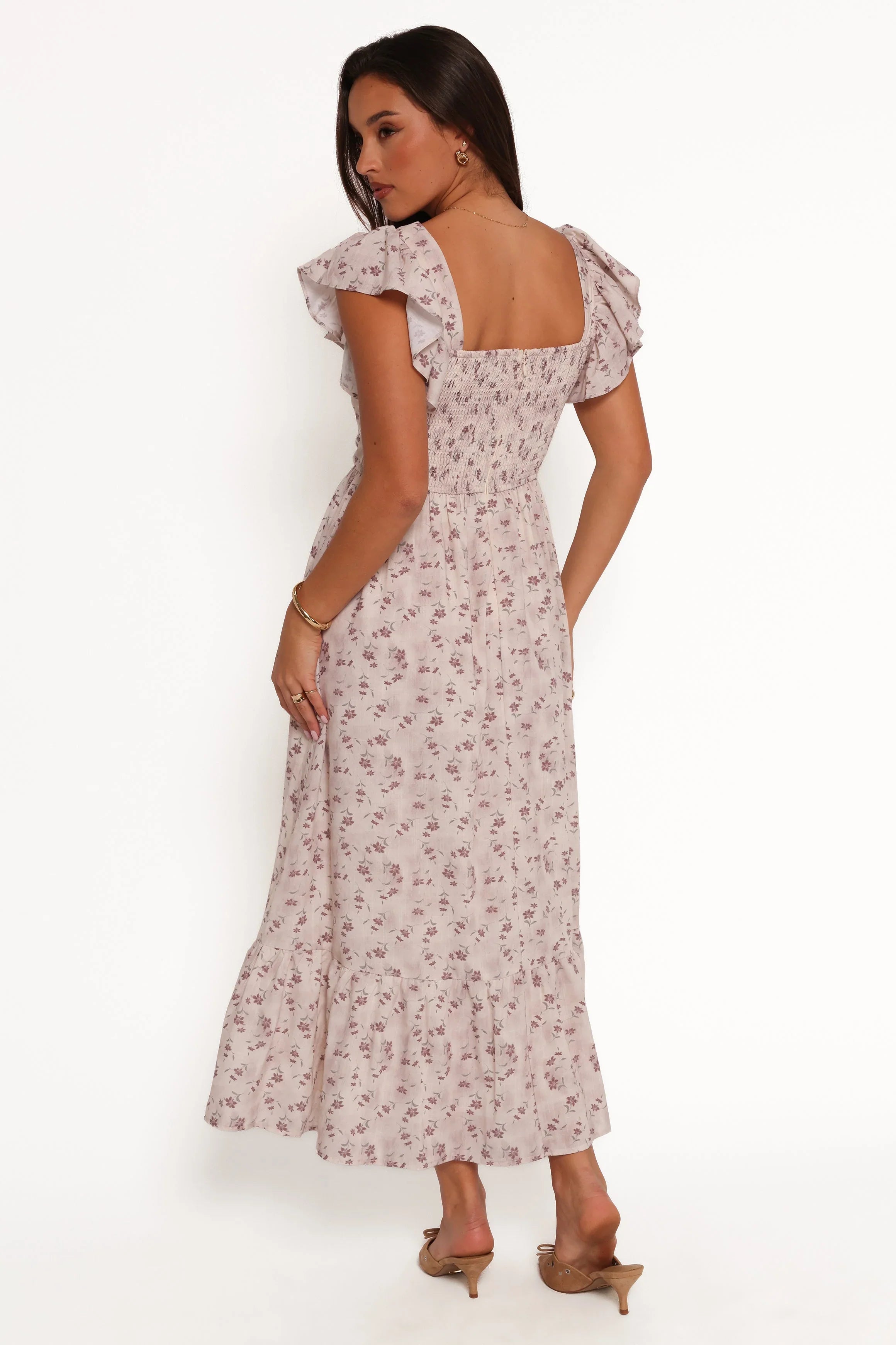 Myles Maxi Dress Beige Floral
