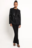 Jamie Faux Leather Blazer Black